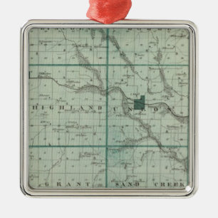 Map of Union County, State of Iowa Metal Ornament