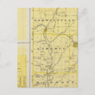 Map of Union County with Brownsville, Liberty Postcard