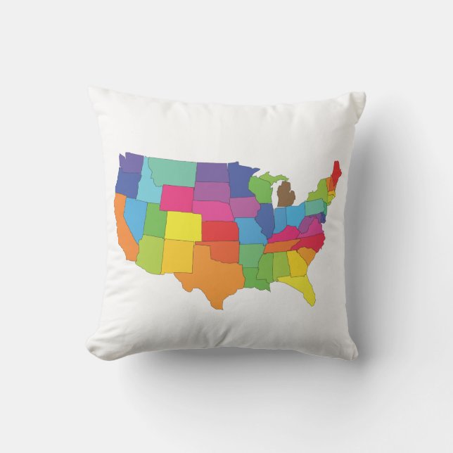 map of united states of america cushion (Front)