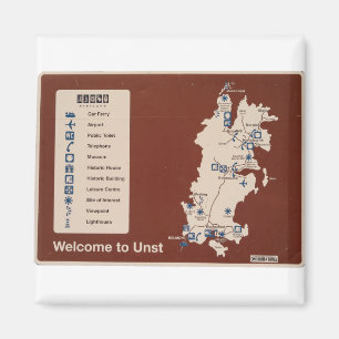 Map of Unst, Shetland Isles Ireland Magnet