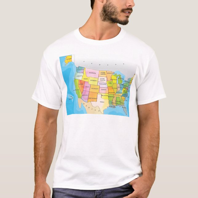 Map of USA States T-Shirt (Front)
