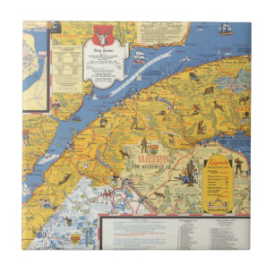 Map of Vacanes, Quebec, Gaspesie (Canada) Ceramic Tile