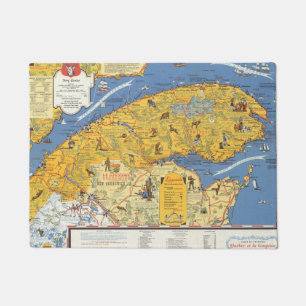 Map of Vacanes, Quebec, Gaspesie (Canada) Doormat
