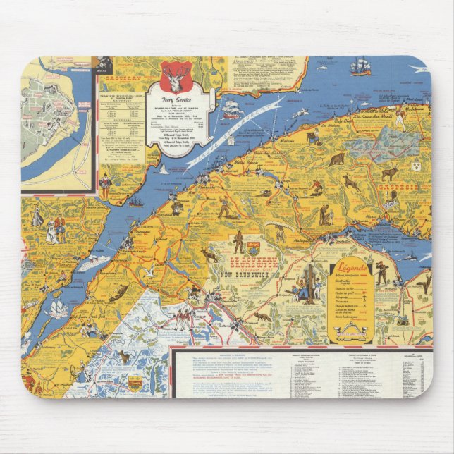 Map of Vacanes, Quebec, Gaspesie (Canada) Mouse Pad (Front)