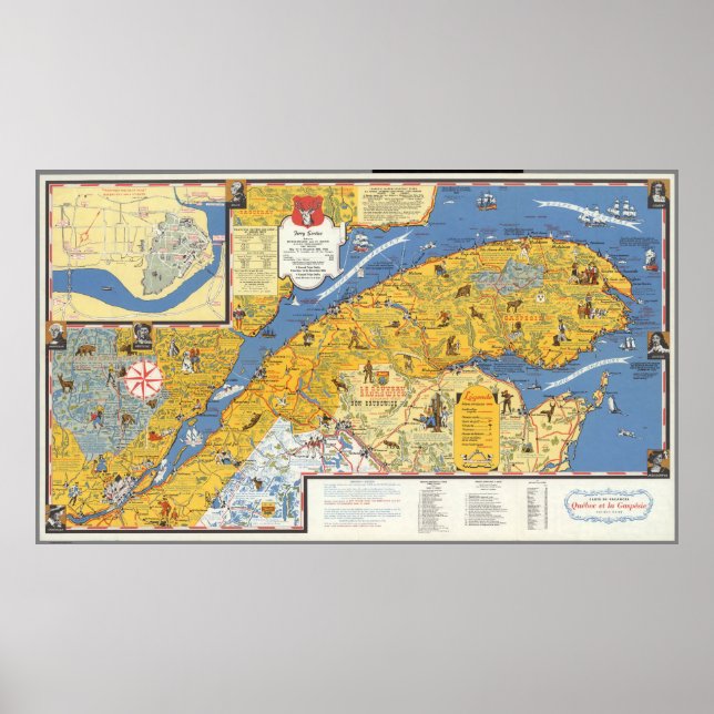 Map of Vacanes, Quebec, Gaspesie (Canada) Poster (Front)