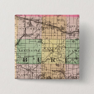 Map of Van Buren County, Michigan 15 Cm Square Badge