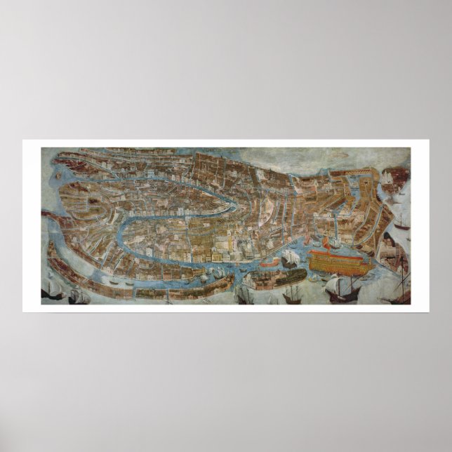 Map of Venice, first half of 17th century (panel) Poster (Front)