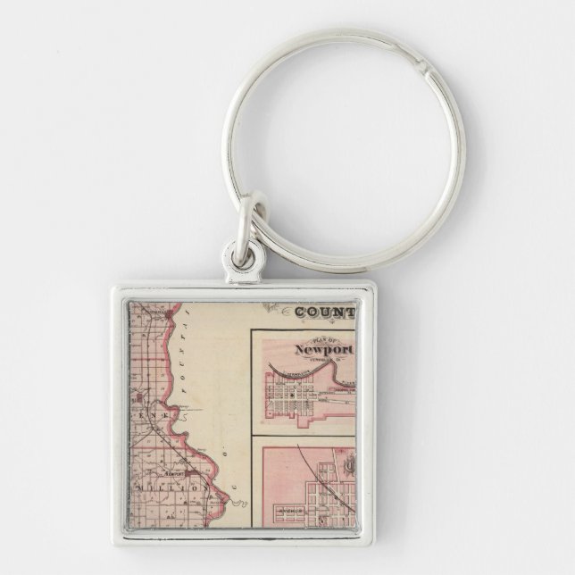 Map of Vermillion County with Newport Key Ring (Front)
