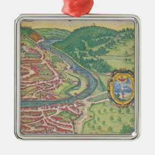 Map of Vienna Metal Ornament