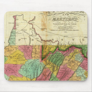 Map of Virginia and Maryland Mouse Pad