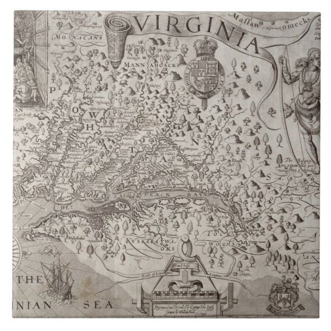 Map of Virginia, discovered and described by Capta Tile (Front)