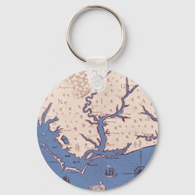 Map of Virginia Key Ring (Front)