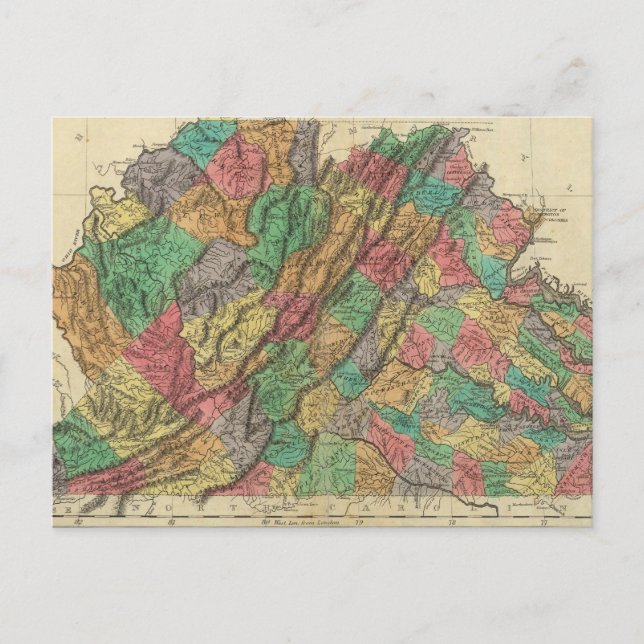 Map Of Virginia Postcard (Front)