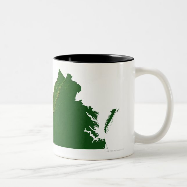 Map of Virginia Two-Tone Coffee Mug (Right)