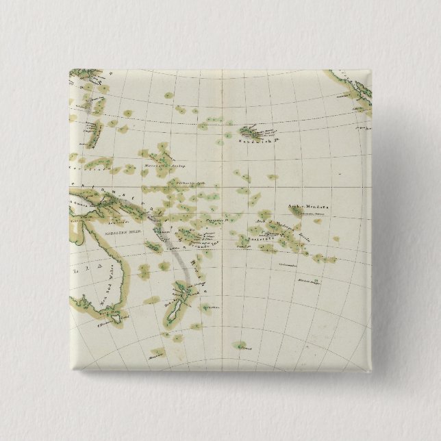 map of Volcano Girdle 15 Cm Square Badge (Front)