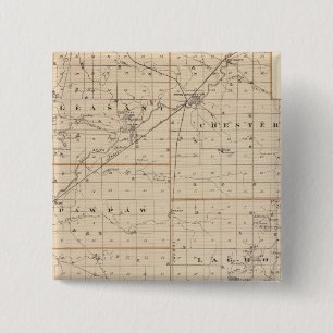 Map of Wabash County 15 Cm Square Badge