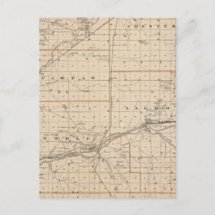 Map of Wabash County Postcard