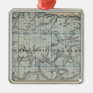 Map of Wabasha County, Minnesota Metal Tree Decoration