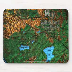 Map of Walden Pond & Surrounding Area Mouse Pad
