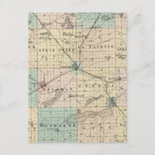 Map of Walworth County, State of Wisconsin Postcard