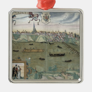 Map of Warsaw, from 'Civitates Orbis Terrarum' by Metal Ornament
