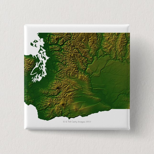 Map of Washington 3 15 Cm Square Badge (Front)