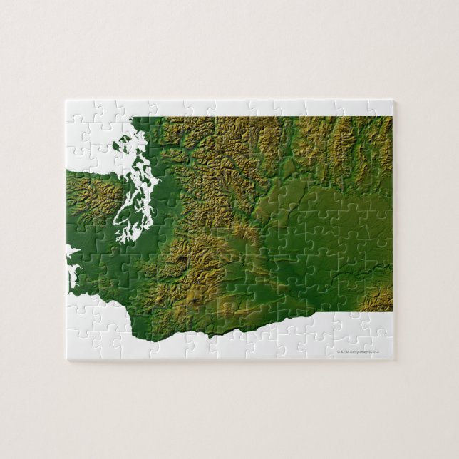 Map of Washington 3 Jigsaw Puzzle (Horizontal)