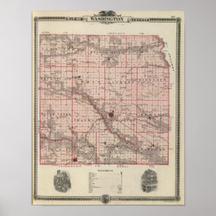 Map of Washington County, State of Iowa Poster