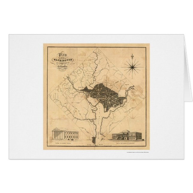 Map of Washington DC City Plan by Lizars 1819 (Front Horizontal)