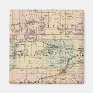 Map of Waukesha County, State of Wisconsin Magnet