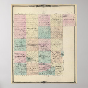 Map of Waupaca County, State of Wisconsin Poster