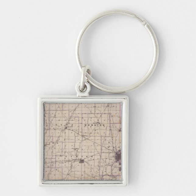 Map of Wayne County 2 Key Ring (Front)