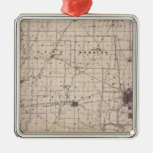 Map of Wayne County 2 Metal Ornament