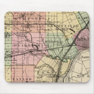 Map of Wayne County, Michigan Mouse Pad