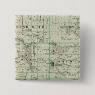 Map of Wayne County, State of Iowa 15 Cm Square Badge