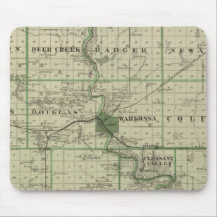 Map of Webster County, State of Iowa Mouse Pad