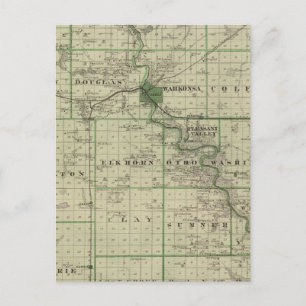 Map of Webster County, State of Iowa Postcard