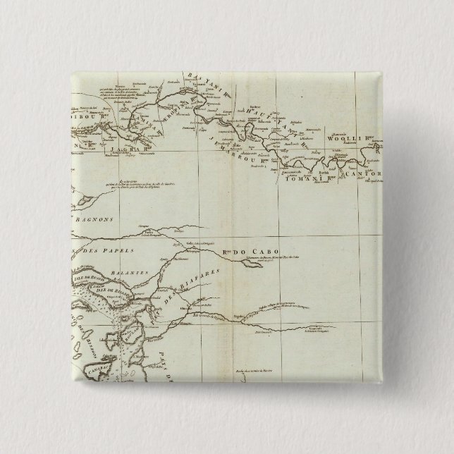 Map of West Africa 15 Cm Square Badge (Front)