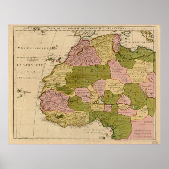 Map of West Africa (c 1718) Poster (Front)