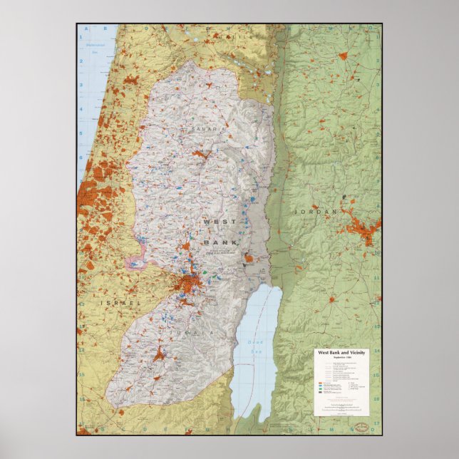 Map of West Bank and Vicinity (Sept. 1984) Poster (Front)