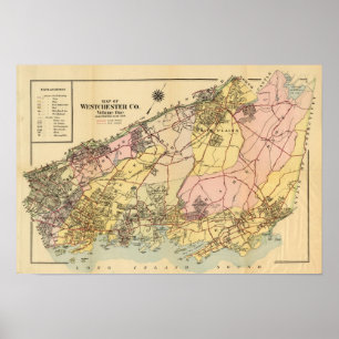 Map of Westchester Co Poster