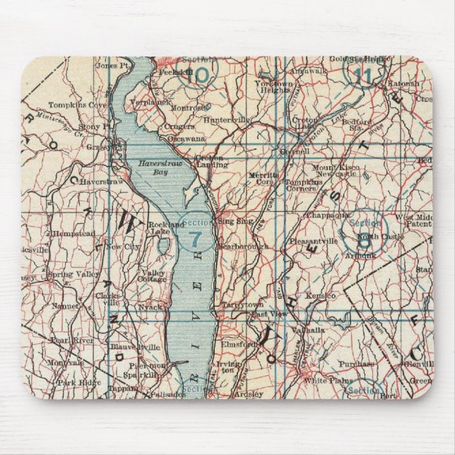 Map of Westchester County, New York Mouse Pad (Front)
