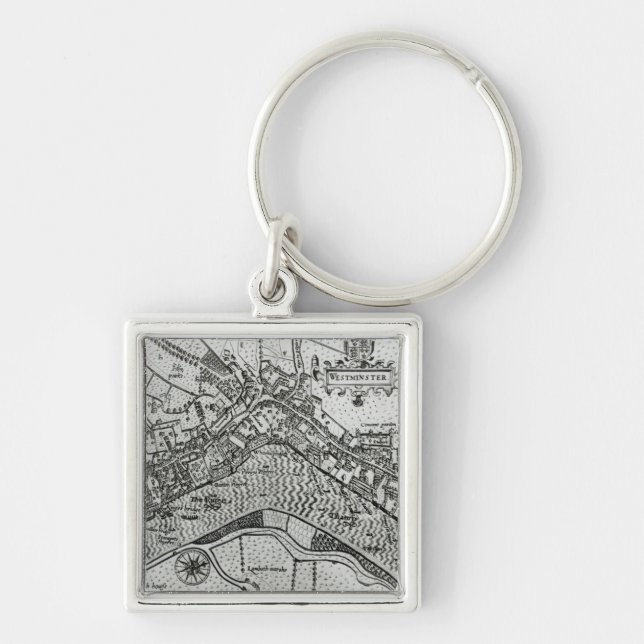 Map of Westminster from 'Speculum Britannia' Key Ring (Front)