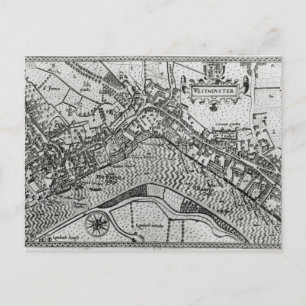Map of Westminster from 'Speculum Britannia' Postcard