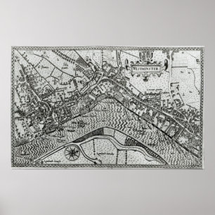Map of Westminster from 'Speculum Britannia' Poster