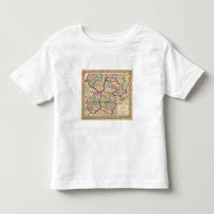 Map of Wetzel, Monongalia, Marion, Doddridge Toddler T-Shirt