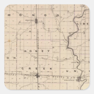 Map of White County Square Sticker