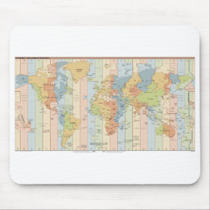 Map of World Time Zones Mouse Pad