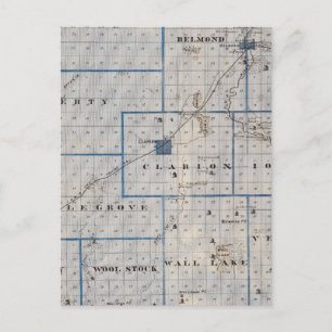 Map of Wright County, State of Iowa Postcard