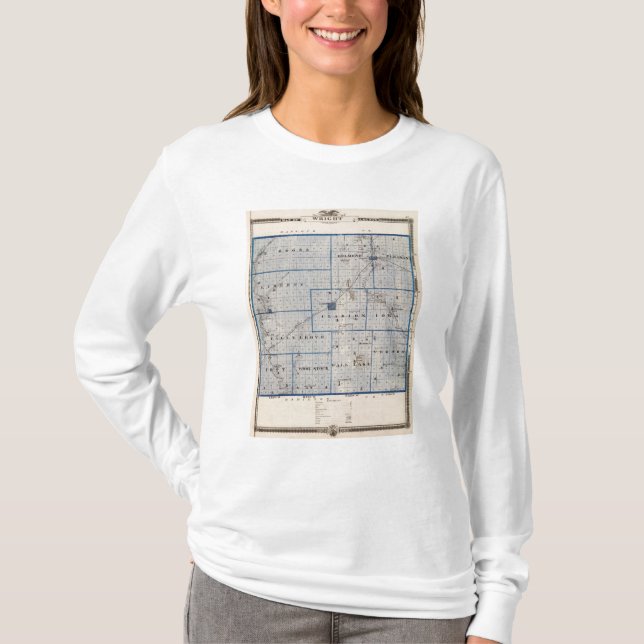 Map of Wright County, State of Iowa T-Shirt (Front)